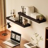 BAMEOS Solid Bamboo Floating Shelves, Set of 2 with Invisible