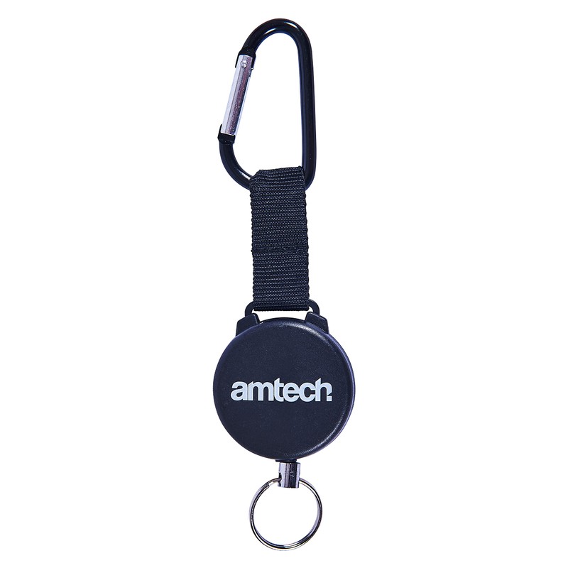 Amtech S6365 Recoil Keyring with Carabiner
