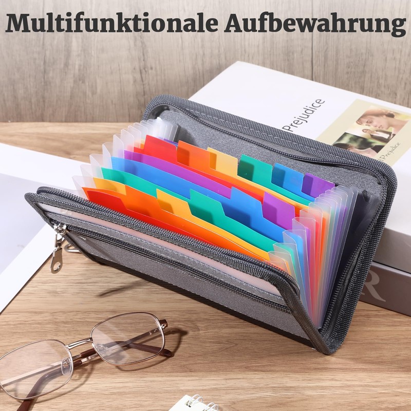 Expanding File Document Folder with Zip 13 Compartments Folder Organiser