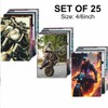 CVANU 25pcs Bikers Pattern Printed on Collage Kit Posters with