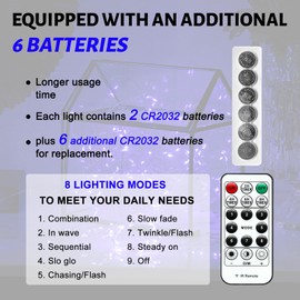 SINAMER 6PCS Fairy Lights Battery Powered with Remote, 7ft 20LEDs Blue Twinkle Mini Lights with Timer, Waterproof Small Silver Wire Firefly Starry for DIY Wedding Party Christmas