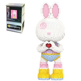 LQPFBSM Love Rabbit Animal Micro Building Blocks Set for Adults Toys Gift Kids 6400 Pieces 55cm High Series