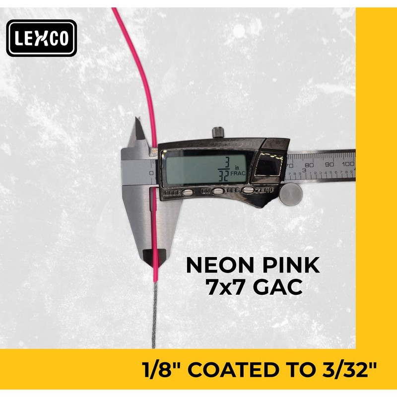 Lexco Cable 187316NPCC 250' Spool of 3/16" Neon Pink PVC
