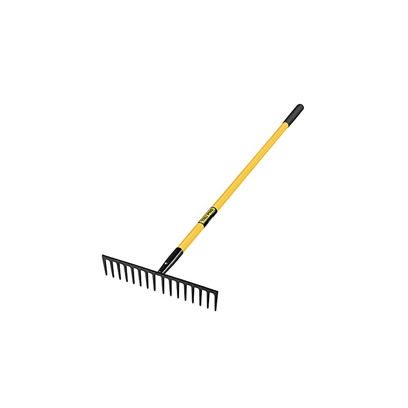TRUPER R-16MF Heavy Duty Fiberglass Handle Road Rake, 16 Tines