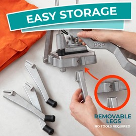 POP Commercial Grade French Fry Cutter Stainless Steel Vegetable and Potato Slicer Chopper and Mandoline Includes 1/4" and 3/8" Blades and 6 Wedge Cutter