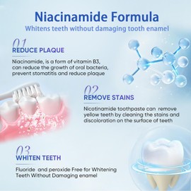 2 PCS Niacinamide Toothpaste, Natural Niacinamide Whitening Toothpaste with Brighter Teeth, Improves Gum Health, Remove Tooth Stains, Fresh Breath, Gentle Formula for Sensitive Teeth