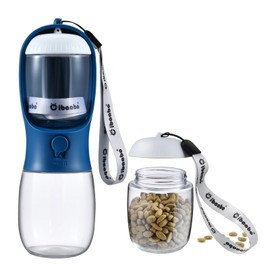 Cibaabo Dog Water Bottle with Food Container, Travel Puppy Water Bowl, Portable Pet Dispenser, Dog Stuff Accessories Items, Puppy Essentials Necessities for Yorkie Chihuahua Cat Walking and Hiking