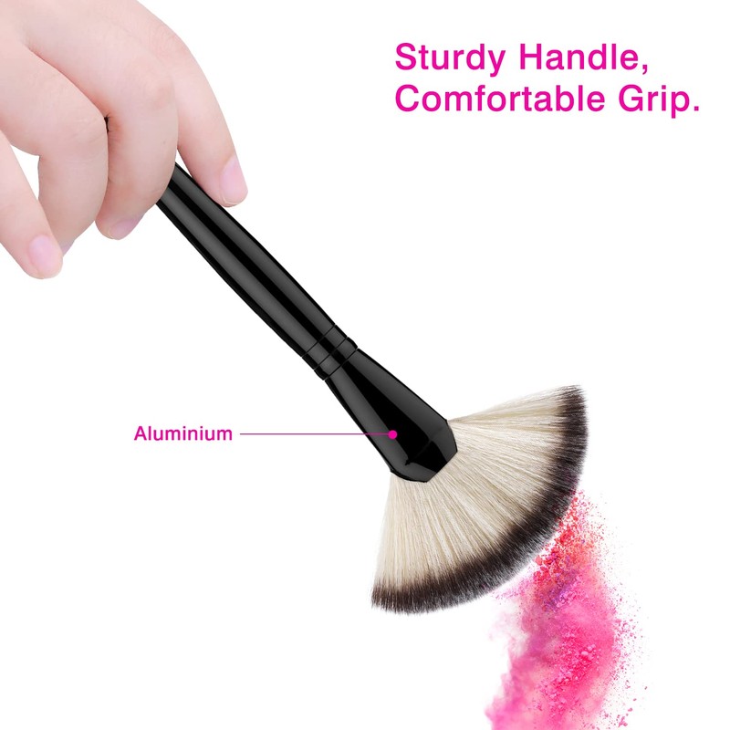 Luxspire Professional Fan Make-Up Brush, Single Soft Foundation Face Powder