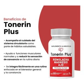 Tonerin Suplemento Alimenticio Remolacha 100 Capsulas                                                                                                 