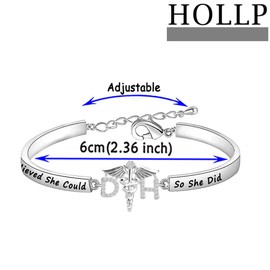 Hollp - Pulsera para higienista dental de graduación, regalo de graduación de She Believed She Could So She Did, regalo para higienista dental