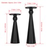 2 Piece Matte Black Metal Taper Candlesticks Retro Modern Hourglass