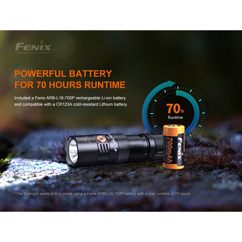 FENIX PD25R Mini-Taschenlampe, wiederaufladbar, 800 Lumen