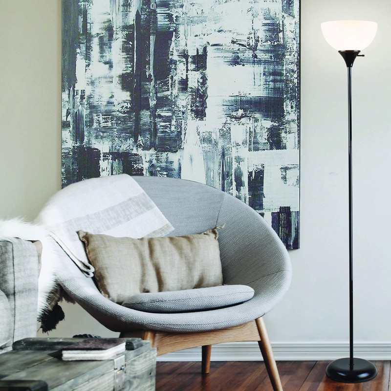 Newhouse Lighting 71-in. Charles Black Modern Standing Lamp NHFL-CH-BK, Floor