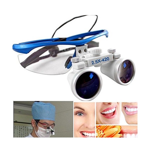 BoNew - Oral 2.5 x 420 mm Dental Glasses Magnifying Glasses Surgical Binocular Loupes