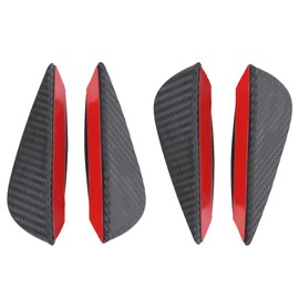 4pcs Car Front Bumper Fins Lip Spoiler Canards Trim Kit, Universal ABS Carbon
