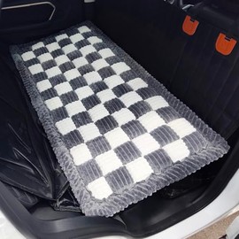 HOMEREFROM Dog Bed for Car, Backseat Pet Bed Mat, Dog Seat Cover for Car Back Seat, Non-Slip Travel Pet Mat, Fit for Backseat Extenders and Seat Covers (Gray&White, 24.8x54inch)
