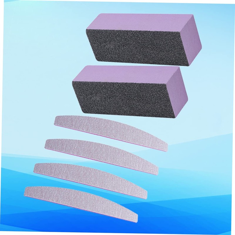 minkissy 6pcs Nail File Three Sides Sponge File Nail Buffer