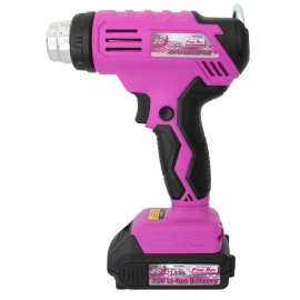 The Original Pink Box 20V Cordless Heat Gun with 3 Nozzle Attachments, Pink - 2Ah 20V Li-Ion Battery