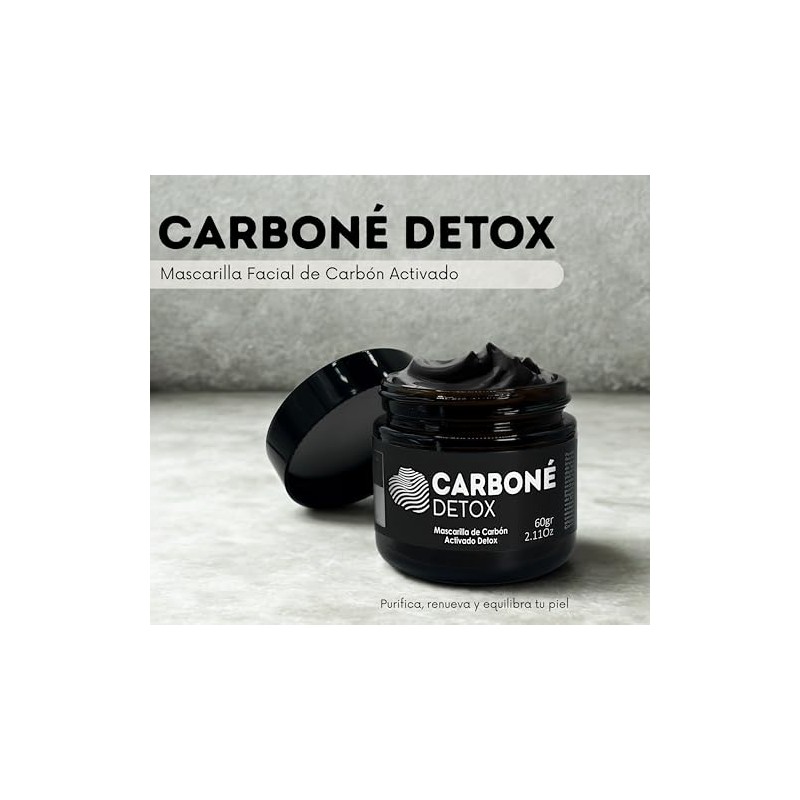 Carboné Detox – Mascarilla Facial de Carbón Activado y Arcillas