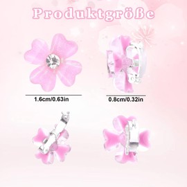 Pack of 10 Hair Accessories Flowers Hair Clips Small Mini Hair Clips Bridal Hair Accessories Small Hair Clips Flowers Hair Accessories Wedding Hair Clips Women's Flowers Clip Flowers Hair Clip (Pink)