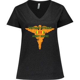 inktastic Vietnam Veteran Army Nurse Women's Plus Size V-Neck 3X Vintage Smoke 3901f