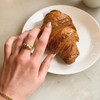 Minnario Gold Ring for Women 316L Stainless Steel Croissant Dome