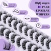 B&Q P02 False Eyelashes, Cat Eye Eyelash Extensions, Fluffy Cluster