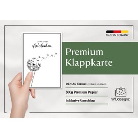 10 x Thank You Cards Mourning with Envelopes – Thank You Folding Card Dandelion – Thank You Card Funeral Service (DIN A6)