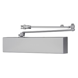 BRINKS Commercial - Heavy Duty All-in-One Commercial Door Closer, Aluminum Finish - Adjustable from Size 1 to Size 5 with a 180-Degree Opening Range