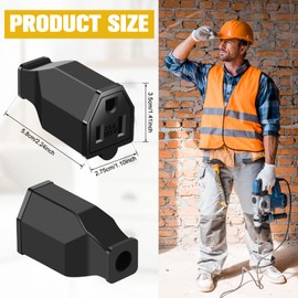 20 Pieces Extension Cord Plug Replacement Extension Cord Ends 125V 15A 2 Pole 3 Wire Male Plug and Female Connector Straight Plug Replacement NEMA 5-15r 1875w (Female Style)