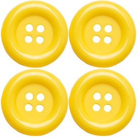 XL Buttons 5 cm Pack of 4 Large Buttons for Fancy Dress Costumes Carnival Clown XXL (Yellow)