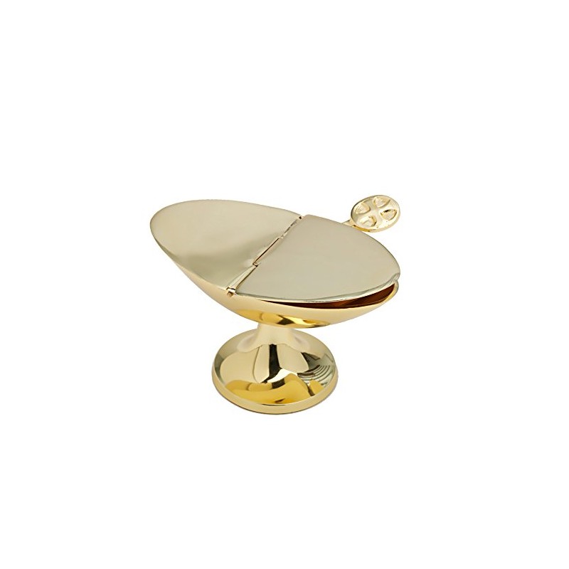 NKlaus 7597 Ship with Spoon Incense Storage Container Gold