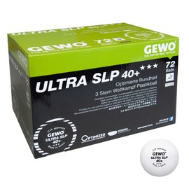 GEWO Ultra SLP Table Tennis Balls - 3 Star Table Tennis Ball Made of Plastic 40+ without Seam - ITTF Certified Competition Balls - 72 High-Quality Professional Table Tennis Balls White, 40 + mm