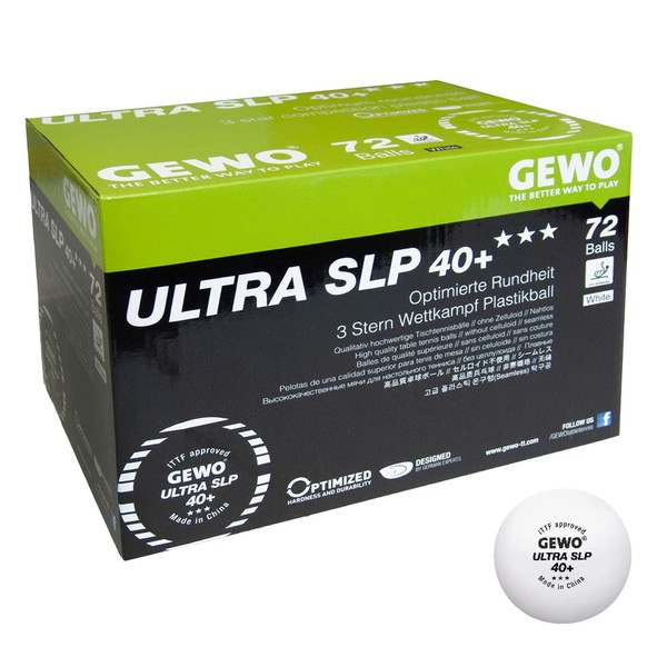 GEWO Ultra SLP Table Tennis Balls - 3 Star Table