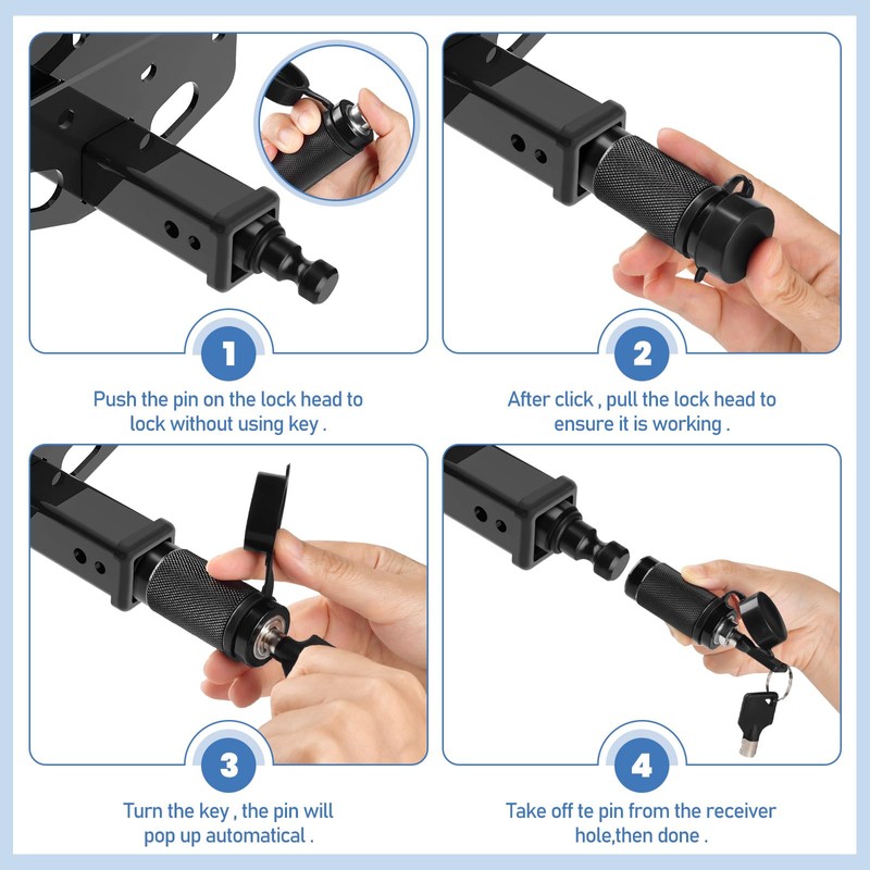 2 Pack Trailer Hitch Lock, Hitch Pin Lock with 5/8