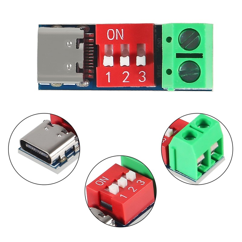 5PCS USB-C PD Trigger Board Module PD/QC Decoy Board Fast