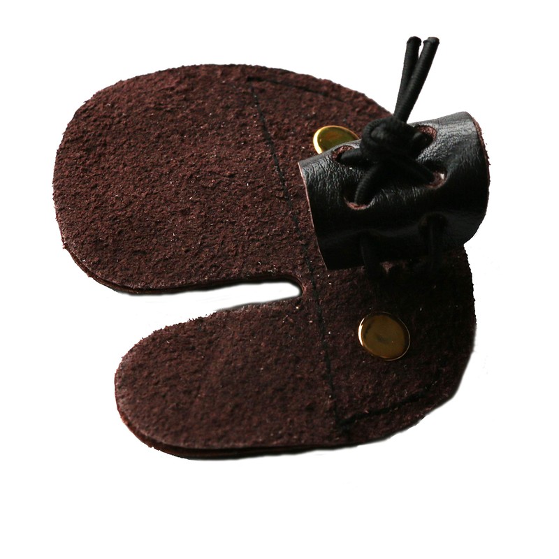 Windfulogo Cow Leather Archery Finger Tab Long Bow Hand Protector