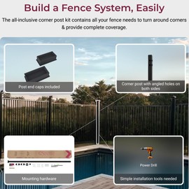 CR Fence & Rail 6ft Top Mount End Post (NOT Compatible with Any Other System)