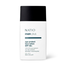 Natio Australia Men Plus Age Protect Face Lotion SPF 50+ 60ml - Sunscreen for Men UVA/UVB Sun Protection - Moisturising Facial Fluid - Vegan Friendly, Hydrating Formula - Made in Australia