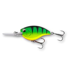 LMAB Crankbait 5.5 cm Power Vibe 55F - 3 Running Depths, Floating - Wobbler Bass, Crankbait Wobbler, Artificial Bait Fishing, Perch Wobbler, Spin Fishing Bait (Fire Tiger, DR | Running Depth 3-4 m |