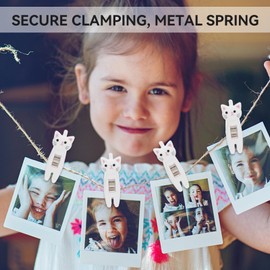 Beufee Pack of 12 Clothespins, Cute Cat Clothes Pegs, Cartoon Cat Seal Chip Clips, Mini Clothes Pegs, Clip Laundry Line Clips with Metal Spring Decorative Clothes Pegs (White)