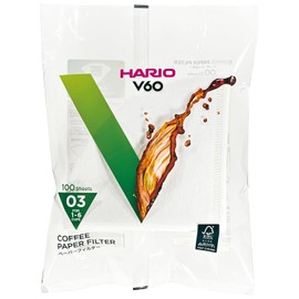 HARIO VCF-03-100W Paper Filter for V60 | 03W, 1 to 6 Cups | 200 Sheets | White