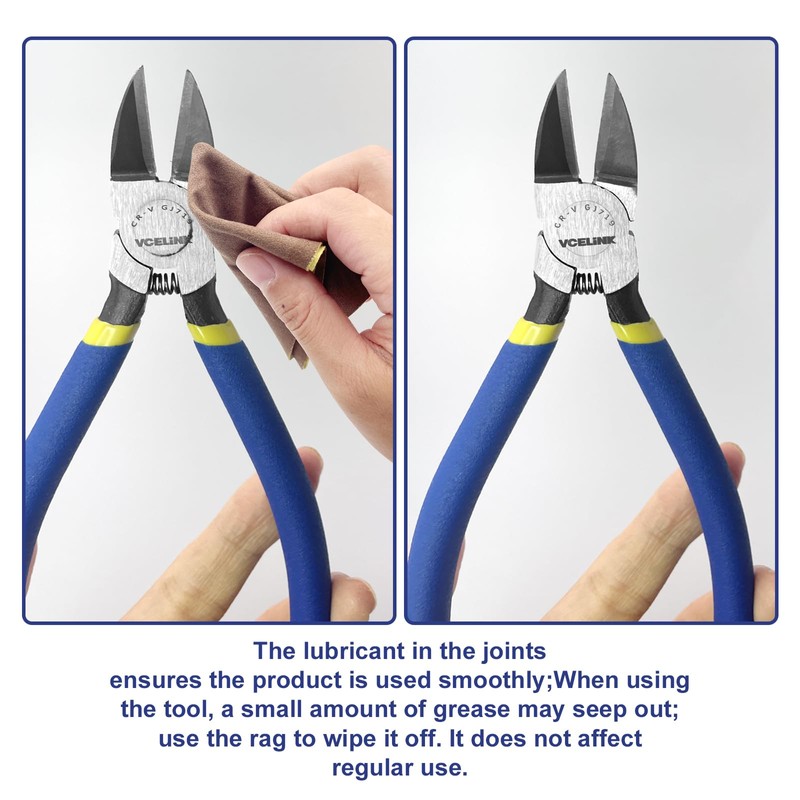 VCELINK Wire Cutters, 6 inch Side Cutters, Small Flush Cutters,
