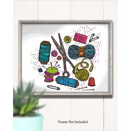 Sewing Decor for Sewing Room - Sewing Accessories Wall Decor - Wall Art Gift for Seamstress - She Shed, Craft Room, Sewing Room Wall Art Decor - 14x11 unframed print