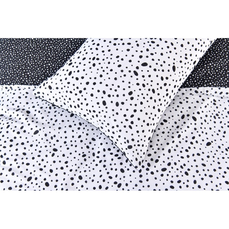 Sleepdown Polka Dots Reversible Black White Mono Duvet Cover Quilt