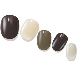 Gelato Factory Solar Gel Soft Beige Nail Strip 26p + Mini File + Frap Pad Set, Burnt Toast, 1 Piece / 젤라또팩토리 솔라젤 소프트베이지 네일 스트립 26p + 미니 파일 + 프랩패드 세트, 번트토스트, 1개