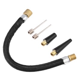 X AUTOHAUX 1 Set Portable Air Pump with Inflation Needle Tapered Nozzles Extension Hose for Bicycle Wheel Tire Inflator