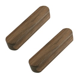 MOROBOR Self-Adhesive Furniture Pulls, 2pcs Walnut Wood No-Drill Cabinet Knobs Instantly Mounted Thicken Door Handles for Sliding Door Wardrobe