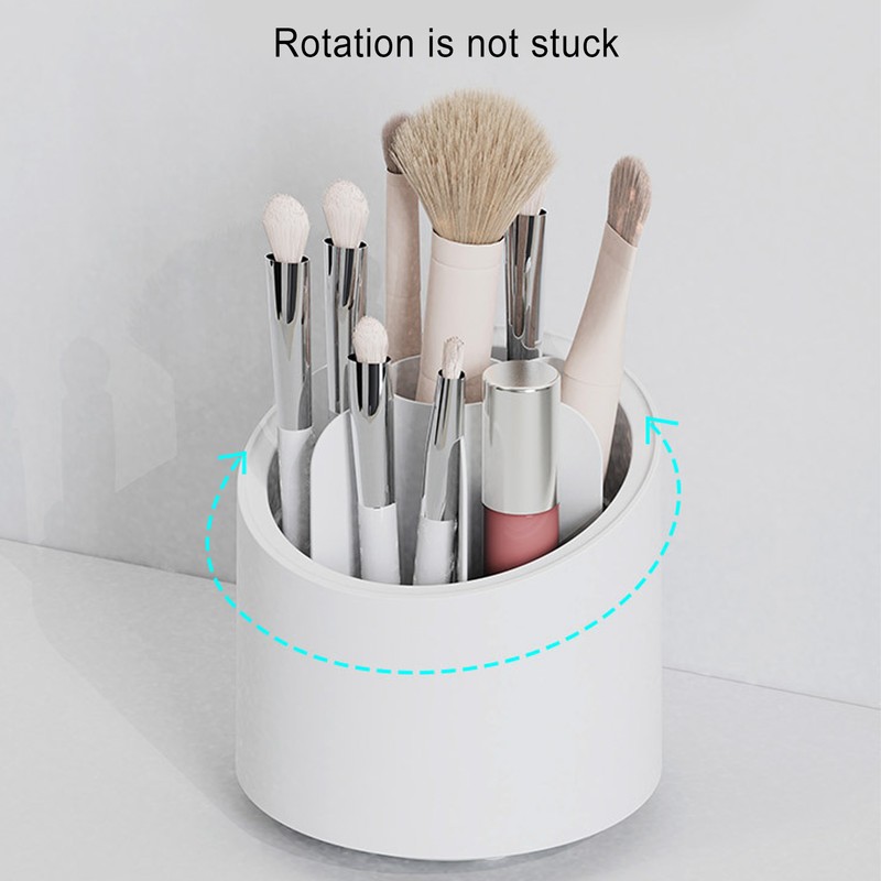 Makeup Brush Holder 360 Degree Rotatable Large Capacity Dustproof Cosmetics
