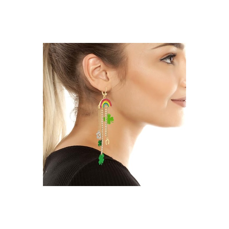 Betsey Johnson Womens Rainbow Chandelier Earrings